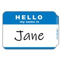 C-Line Products Pressure Sensitive Badges, HELLO my name is, Blue, 3 12 x 2 14, 100BX Set of 10 BX, 1000PK 92235-CT